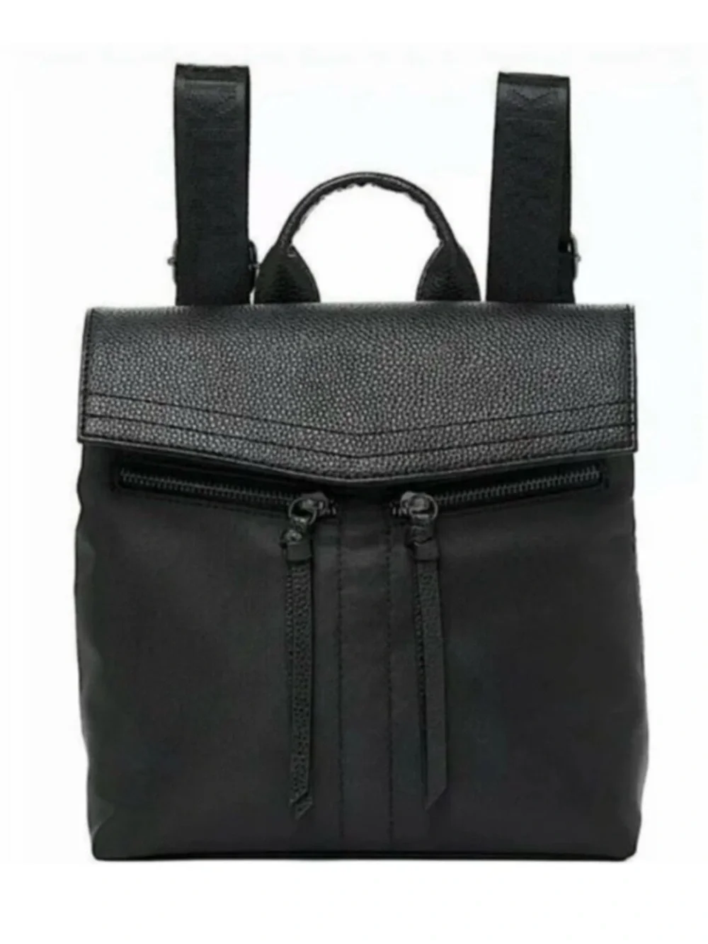 Botkier Black Leather-Trim Nylon Backpack